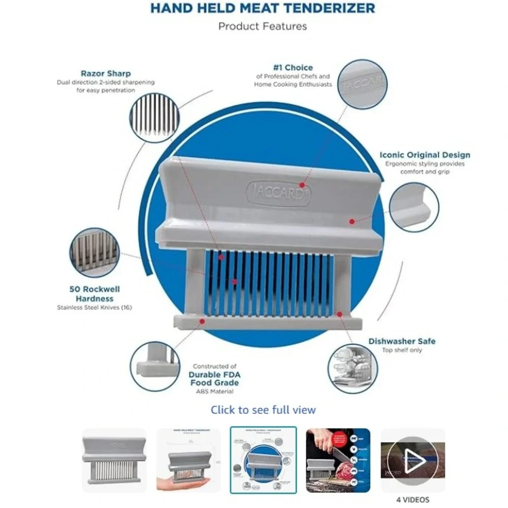 Jaccard Meat Tenderizer Handheld 16‎ Knife NEW